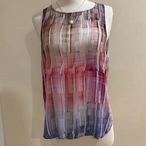 Forever 21 Sleeveless Ombre Geometric Camisole - Pink, Purple, Brown